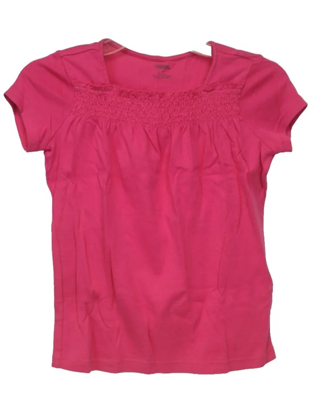 2009 Gymboree Pretty Lady Pink TShirt Shirred Neckline Solid Basic Tee sz 12